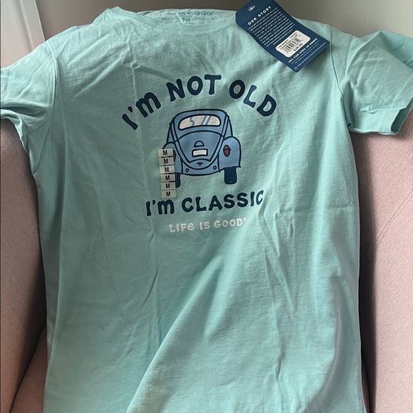 Life Is Good Tops - Life Is Good Kids Mint Green 'I'm Not Old I'm Classic' Graphic Tee